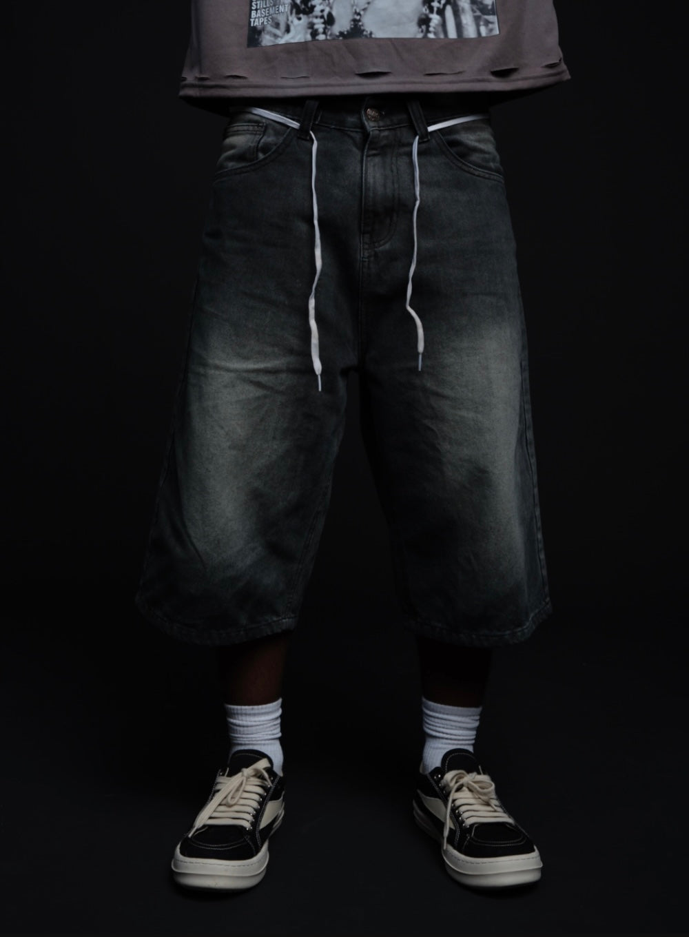 “Old Skool” Charcoal Baggy Jorts